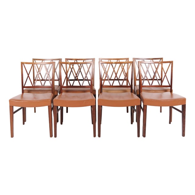 Vintage Dining Chairs in Rosewood by Ole Wanscher, 1950s, Set of 8 For Sale