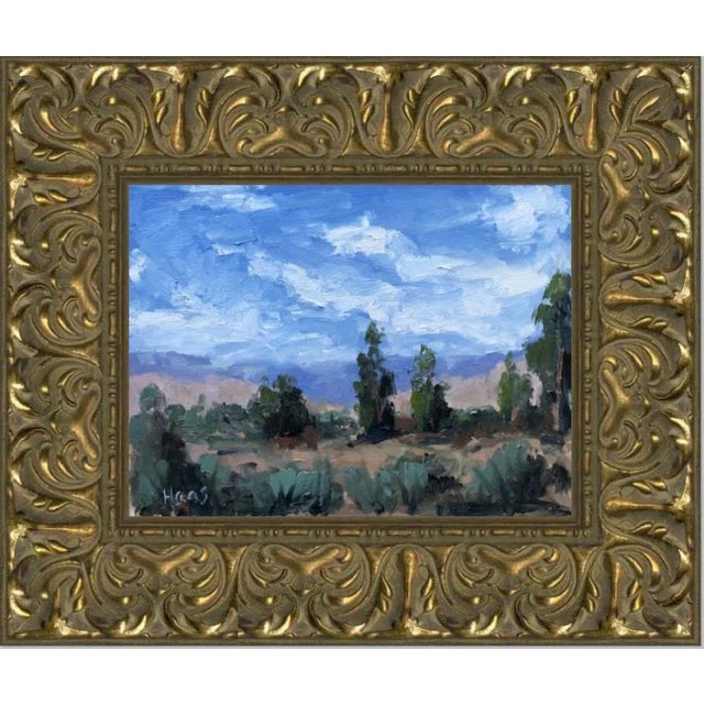 Wood Southwest Desert Landscape Oil Painting – Modern Boho Earth Tone Art For Sale - Image 7 of 9