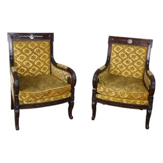 Set of Empire Style Bergere Chairs, 1890s For Sale