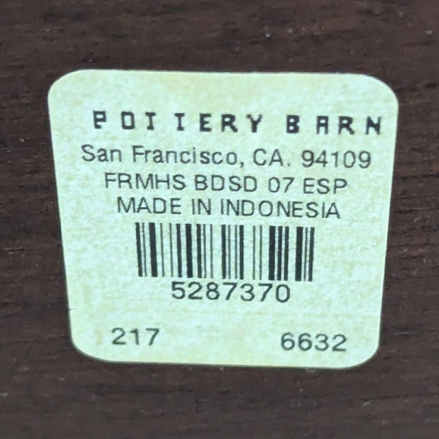 Brown Pottery Barn Farmhouse Bedside Table For Sale - Image 8 of 10