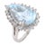 Vintage 6.00 Carat Pear Shape Aquamarine 18k White Gold Ring, Size 6.75 For Sale
