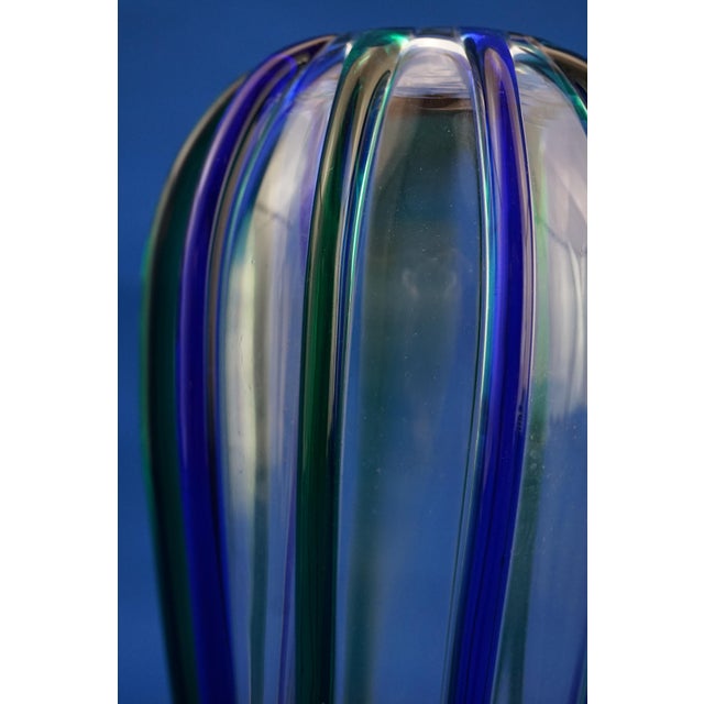 20th Century Murano Blown Glass Vase with Ribs attributed to Archimede Seguso, Italy, 1890s For Sale - Image 12 of 18