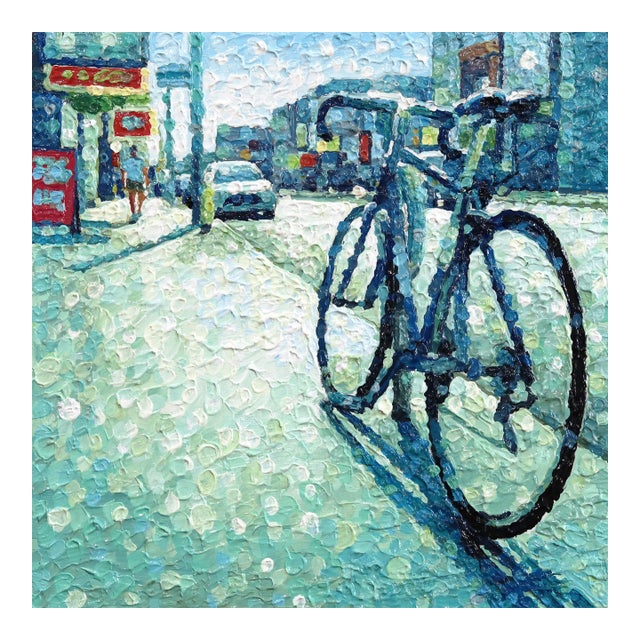 Trust the Unfolding - Original Urban Still Life Pointillist Acrylic Painting For Sale