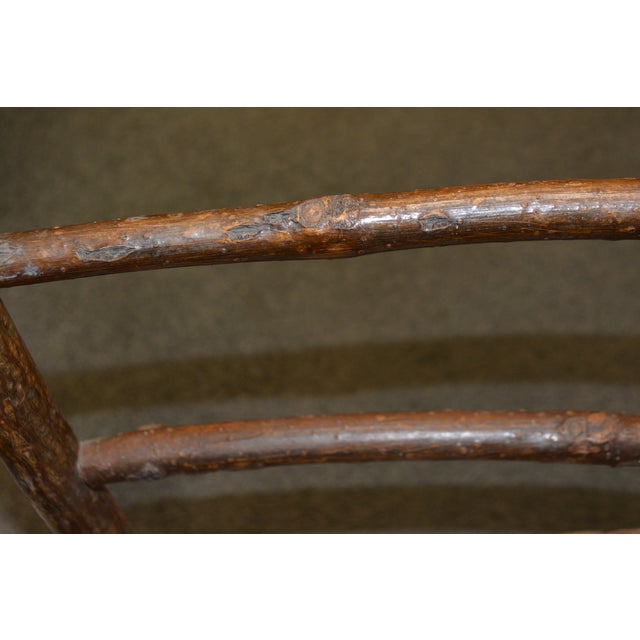 This child's chair was handcrafted here in VA, 1984. Sturdy/solid. Made of Log/wood.