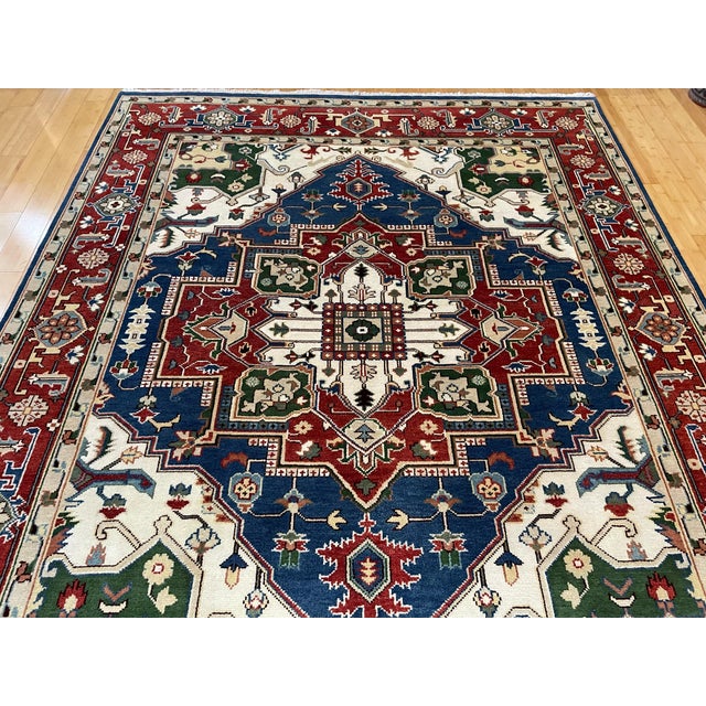 Tribal PersiaAfghan Medallion Persian Heriz Rug 8x10 For Sale - Image 4 of 10