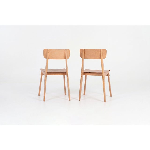 Tan Jean Prouvé, Rare Pair of Chaise Standard Tout Bois, France, Circa 1950 For Sale - Image 8 of 16