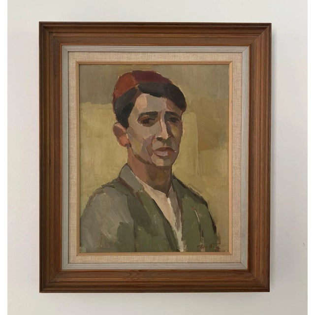 Rolf Norrman, Young Man, 1950s, Oil on Canvas, Framed For Sale - Image 9 of 11