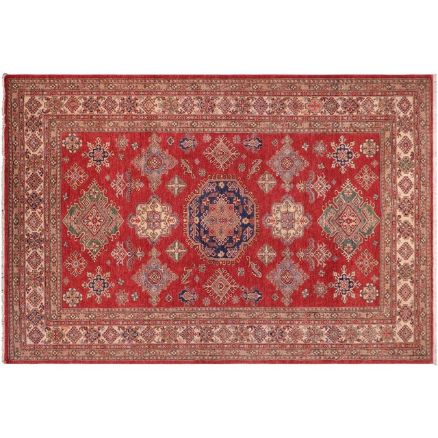 Rustic Super Kazak Red/Beige Wool Rug - 8'9'' X 11'8'' For Sale - Image 9 of 10