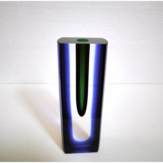 Boho Chic Vintage Glass Sommerso Vase by Pavle Havelka for Princ Art Glass, Czech, 1990s For Sale - Image 3 of 18