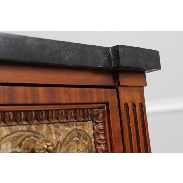 Pair Maitland Smith Marble Top Neoclassical Commode Chests For Sale - Image 14 of 18
