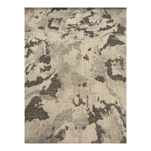 Modern Gray and Khaki Wool Blend Abstract Cloud Designer Fabric - 6.5 Yards