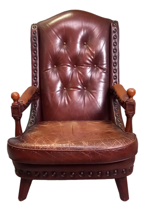 Cowhide Leather Library Armchair, 1960s