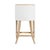 Worlds Away Matthew Izzo Home Keaton Cerused Oak Counter Stool With White Performance Linen Upholstered Seat and Brass Foot Fail For Sale - Image 4 of 6