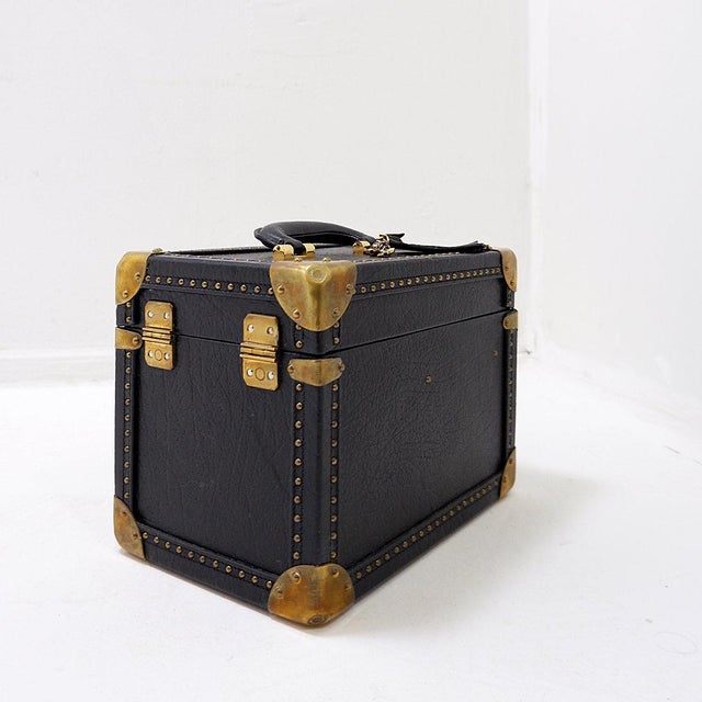 Vintage Black Leather Beauty Case by Pascal Morabito, 1980s For Sale - Image 4 of 15
