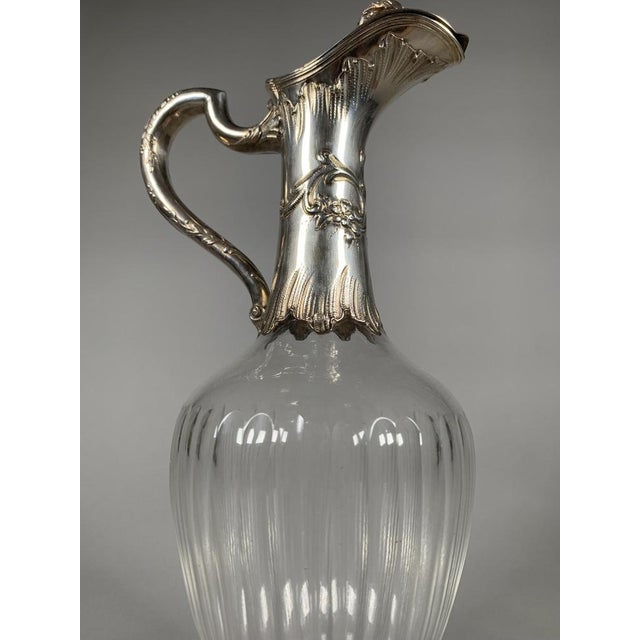 Antique Rococo Crystal and Silver Ewers, 1850, Set of 2 For Sale - Image 6 of 9