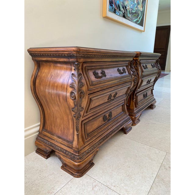 Queen Anne 1990s Two Thomasville Night Stands For Sale - Image 3 of 12