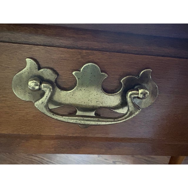 Ethan Allen Vintage Ethan Allen Heirloom Solid Maple Sofa Console Table For Sale - Image 4 of 11