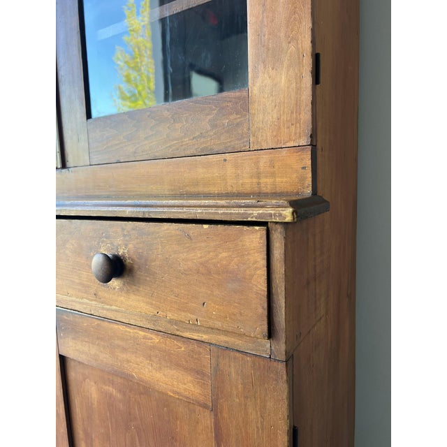 Wood Antique Primitive Pine Hutch For Sale - Image 7 of 10