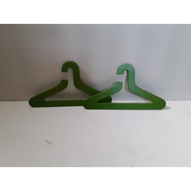 1970s Vintage Green Plywood Hangers, Set of 2 For Sale - Image 5 of 5