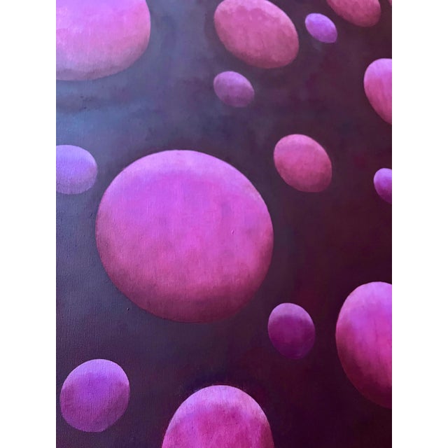 2000 - 2009 Paul Brach, Color Gradient Paul Brach Spheres Pink & Crimson Abstract Oil Painting New York For Sale - Image 5 of 18