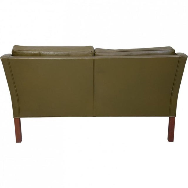 2422 2-Seater Sofa in Green Leather by Børge Mogensen, 1980s For Sale - Image 16 of 18