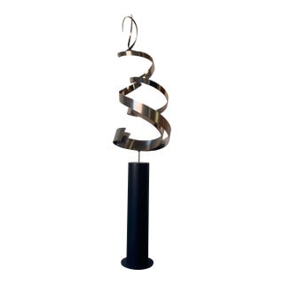 1986 Curtis Jere “Ribbon” Metal Floor Sculpture For Sale