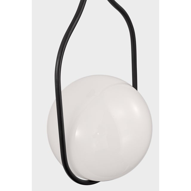 Visual Comfort Windsor Smith for Visual Comfort Signature Jodo 19" Single Sconce in Bronze and Brass with White Glass For Sale - Image 4 of 9