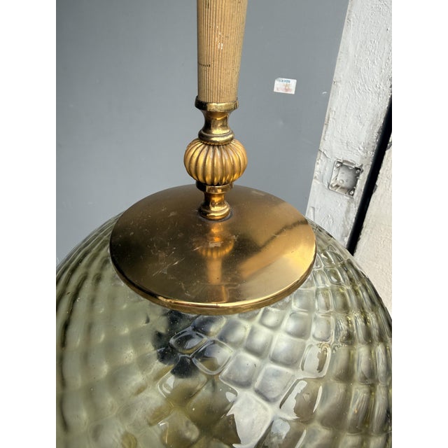 Murano Glass and Brass Ball Lantern, 1950, in Very Good conditions. Designed 1950 to 1959 Up to 250V (Europe/UK...