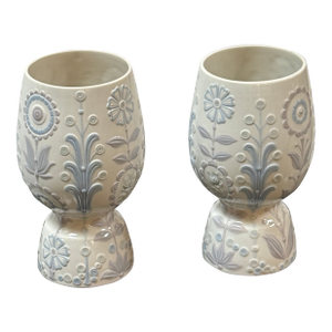 Julio Fernández for Lladró Floral Jug Porcelain Vases, Pair