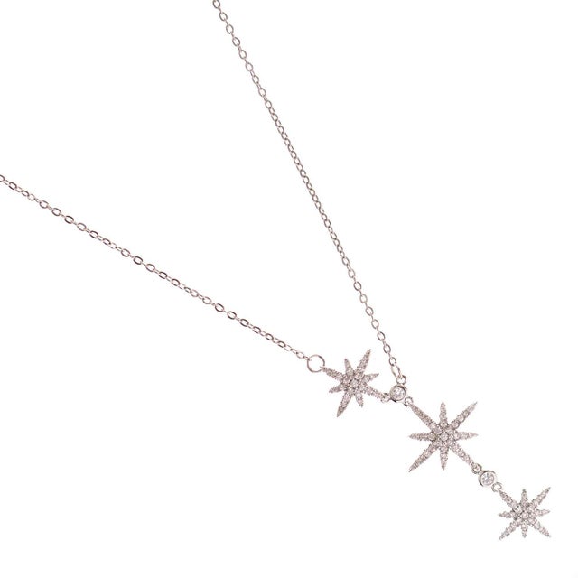 Contemporary Celestial Cascade Silver Necklace For Sale - Image 3 of 8