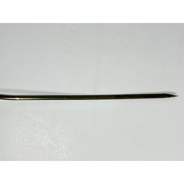 Antique French Silver Plate Cockerel Skewer: Victorian Rooster Hatelet For Sale - Image 9 of 10