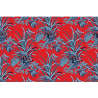 Jungle Road Deep Red Fabric Sample For Sale