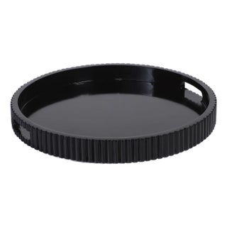 Tivoli Ribbed Lacquered Round Tray For Sale