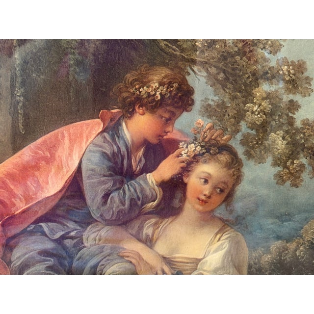 Mid 20th Century Vintage François Boucher “Spring” Print in Ornate Gilt Wood Frame For Sale - Image 5 of 13