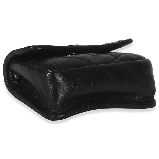 Black Crinkled Calfskin Matelasse Micro Niki Airpods Case For Sale In New York - Image 6 of 6