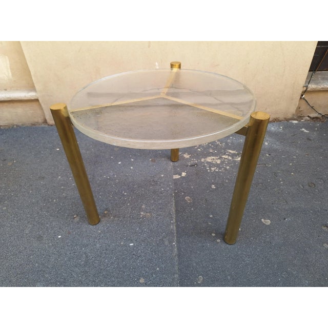 Vintage Tripod Brass Coffee Table For Sale - Image 10 of 11