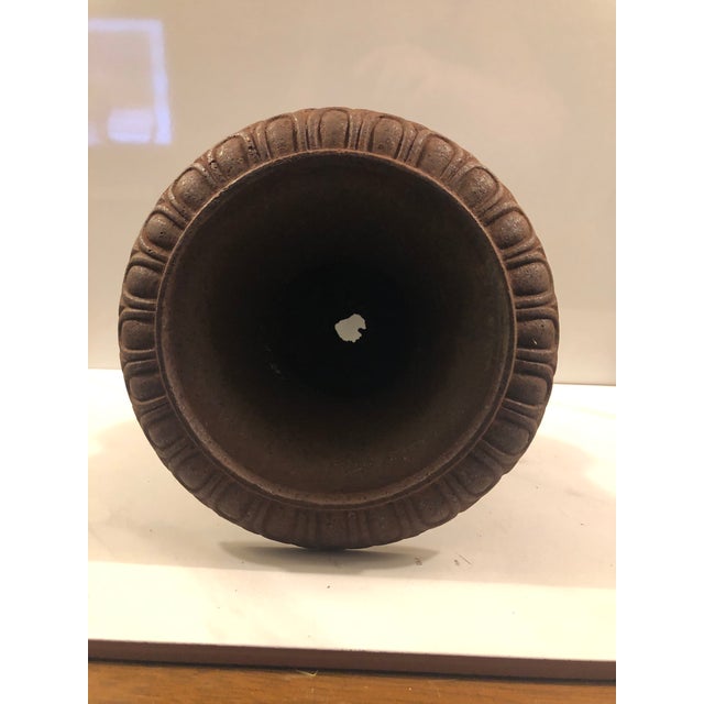 Metal Vintage French Cast Iron Urn For Sale - Image 7 of 10