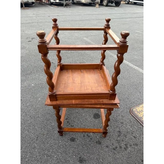 Pair of Vintage Victorian Style Barley Twisted Leg Side Tables. For Sale - Image 17 of 17