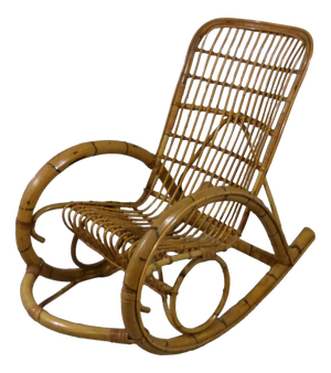 Rattan Rocking Chair from Rohé Noordwolde, 1960s