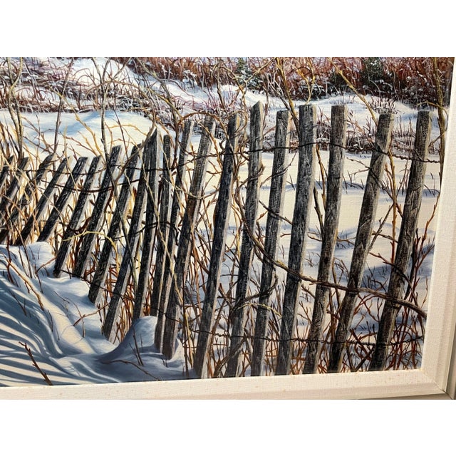 Realism 1980s Original Linda Stanton Moore Hyannisport Hypo Realism Winter Oil Painting Canvas For Sale - Image 3 of 15