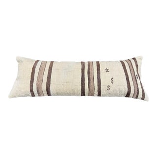 Turkish Hemp Pillow Cushion Natural Beige Brown Cushion Cover 14x40 For Sale