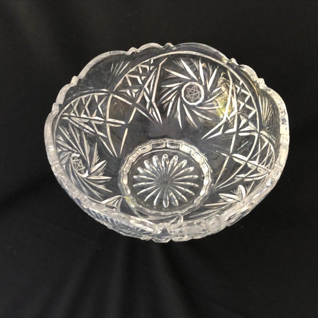 Vintage Pressed Clear Glass Star With Floral Design Serving Bowl Chairish