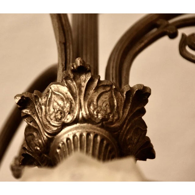 Silver French Art Deco Ceiling Lamp, 1930s For Sale - Image 8 of 13