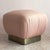 Metal Blush-Upholstered Brass-Based Soufflé Ottoman Poufs by Marge Carson Circa 1986 - A Pair For Sale - Image 7 of 12