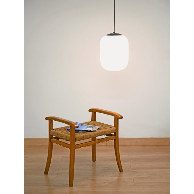 Black Mid-Century Pendants in Opaline Glass and Metal from Stilnovo, Italy, 1960s, Set of 2 For Sale - Image 8 of 12