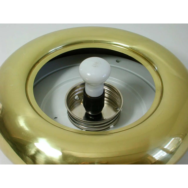 Mid-Century Modern Italian Brass and Glass Flush Mount from Valenti Luce For Sale - Image 6 of 11