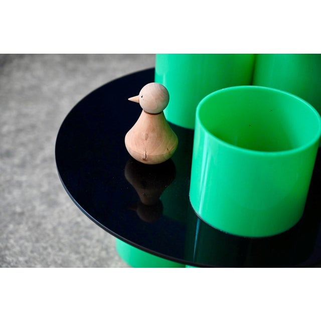 1980s Pedestal Table in Green Acrylic Glass, 1980s For Sale - Image 5 of 11
