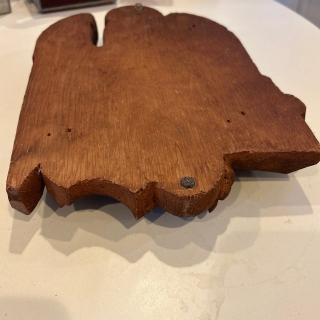 Brown Vintage Carved Wooden Eagle Plaque For Sale - Image 8 of 8