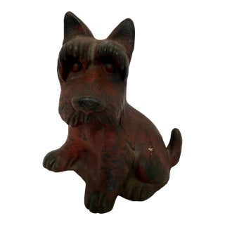 1940s Cast Iron Thick Browed Unusual Scotty Dog For Sale
