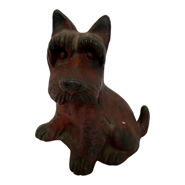 1940s Cast Iron Thick Browed Unusual Scotty Dog For Sale